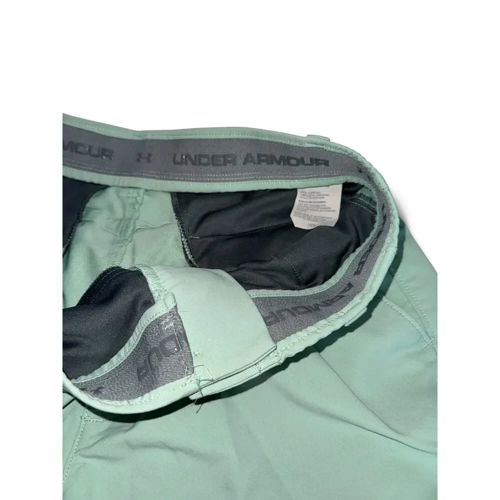 Lot Of 2 Under Armour Mens Heat Gear Chino Shorts Tan Gray Sz 32 Golf Flat Front